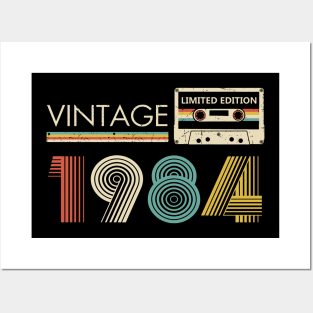 39th Birthday Vintage 1984 Limited Edition Cassette Tape Posters and Art